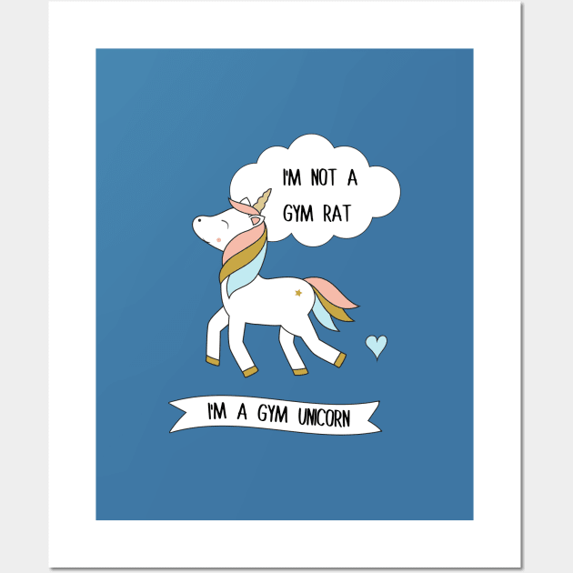 I'm not a gym rat - I'm a gym unicorn Wall Art by grafart